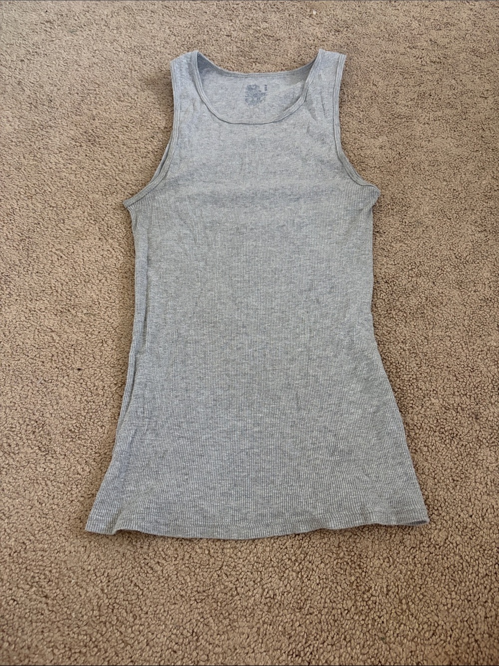 Fruit of the Loom Light Gray Ribbed Tank Top